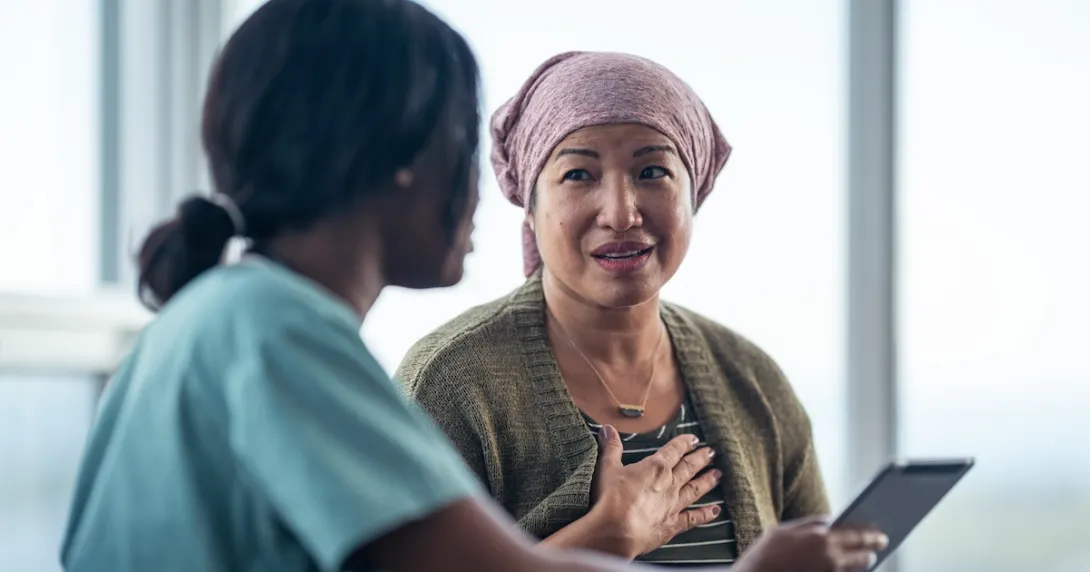 Healthcare professional consulting with patient