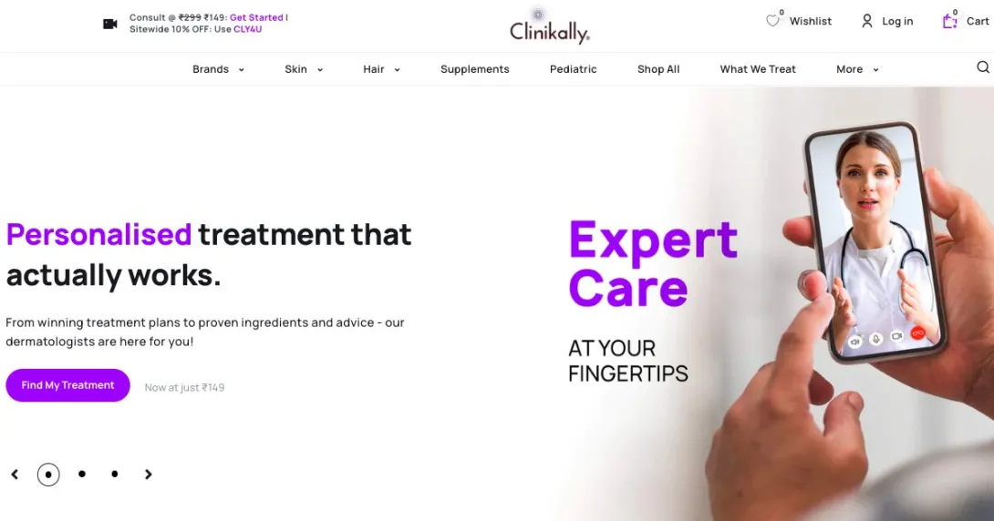 Clinikally website
Clinikally website