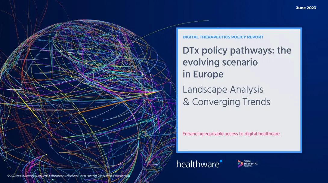 
  Healthware, Digital Therapeutics Alliance report's cover page
