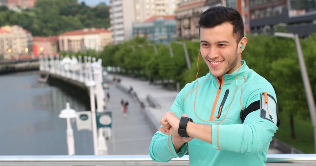 Person looking at a wearable Person looking at a wearable